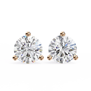Round Brilliant Lab Diamond Stud Earrings 18K Rose Gold