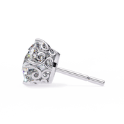 Filigree Lab Grown Diamond Stud Earrings