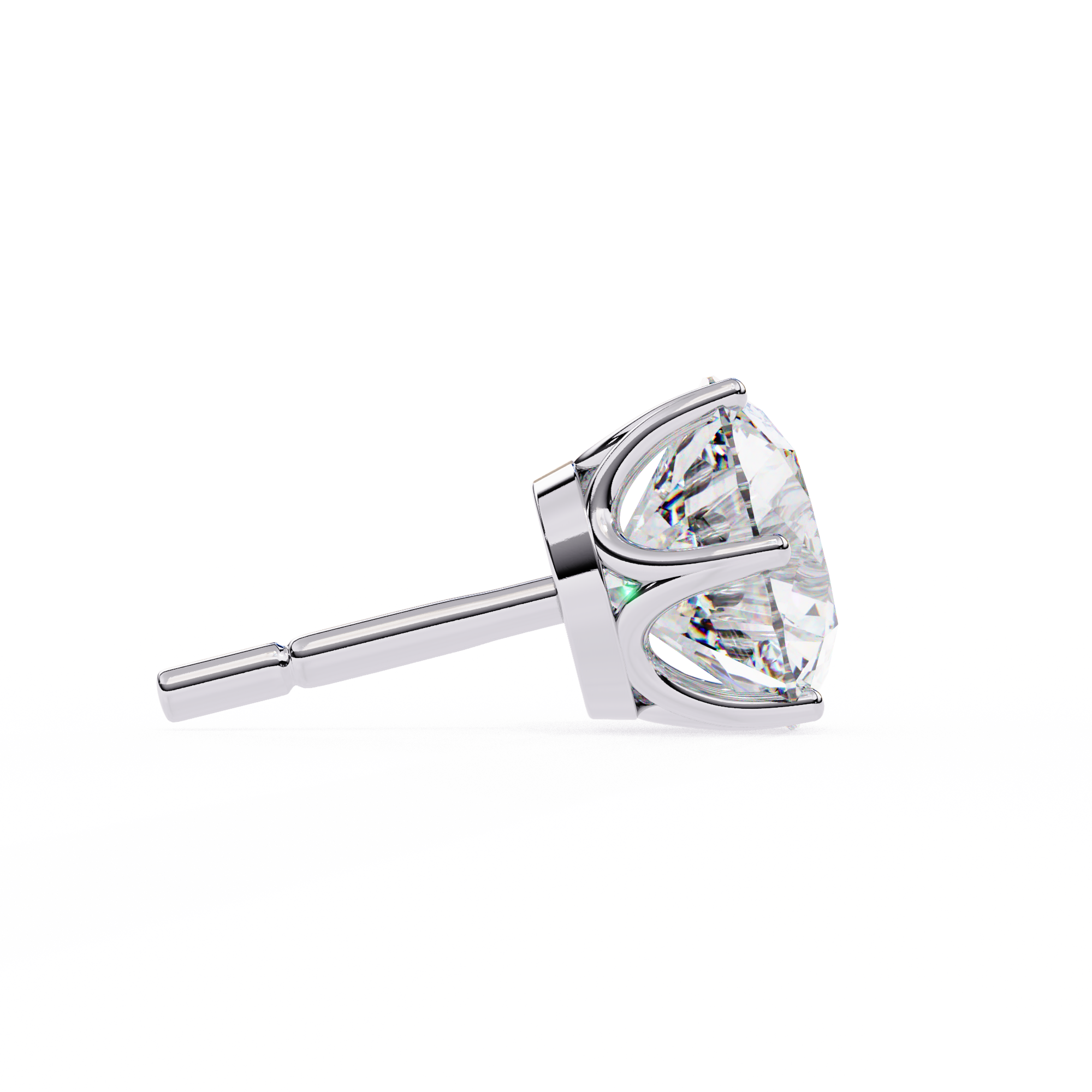 2.60 Carat Round Lab Grown Diamond Stud Earrings