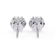 2.60 Carat Round Lab Grown Diamond Stud Earrings