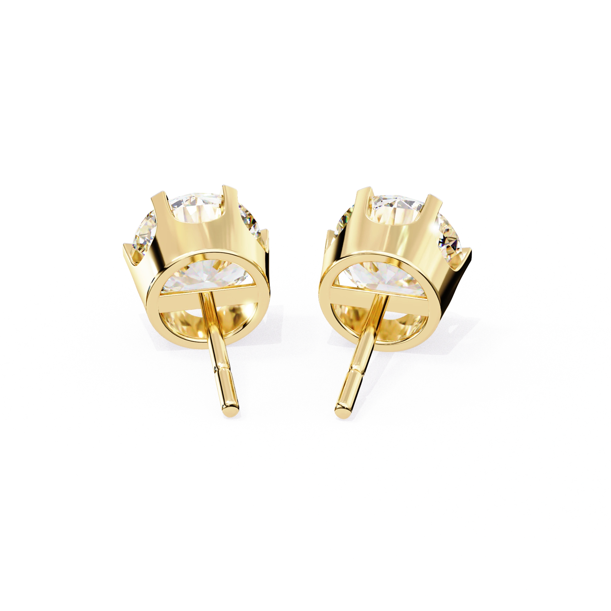 2.60 Carat Diamond Earrings Studs With Flat Back Setting
