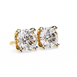 2.60 Carat Diamond Earrings Studs With Heart Basket Flat Back Design
