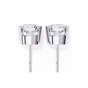 2.50 Carat Round Bezel Set Diamond Stud Earrings