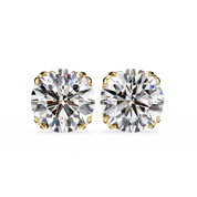 2.50 Carat Round Diamond Stud Earrings with Double Prong Settings Lab Diamond