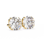 2.50 Carat Round Diamond Stud Earrings with Double Prong Settings