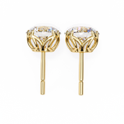 2.50 Carat Round Diamond Stud Earrings with Double Prong Settings