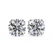 2.50 Carat Round Diamond Stud Earrings with Double Prong Settings Lab Diamond
