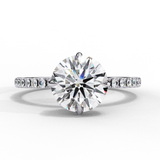 Round Halo Lab Diamond Engagement Ring With Accent