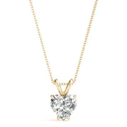 2 Carat Heart Cut Prong Set Solitaire Lab Diamond Pendant
