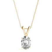 2 Carat Oval Shape Prong Set Solitaire Lab Diamond Pendant