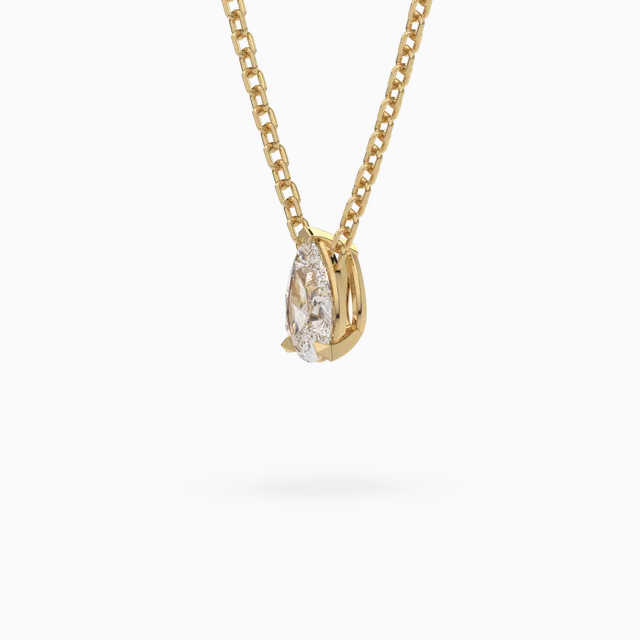 2 Ct Pear Shaped Prong Set Solitaire Lab Diamond Pendant
