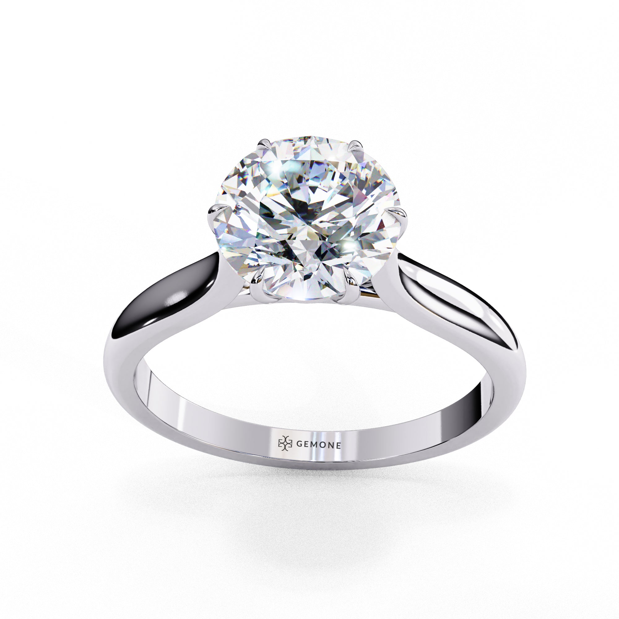 2 Carat Round Cut 6 Claw Prong Solitaire Lab Diamond Ring