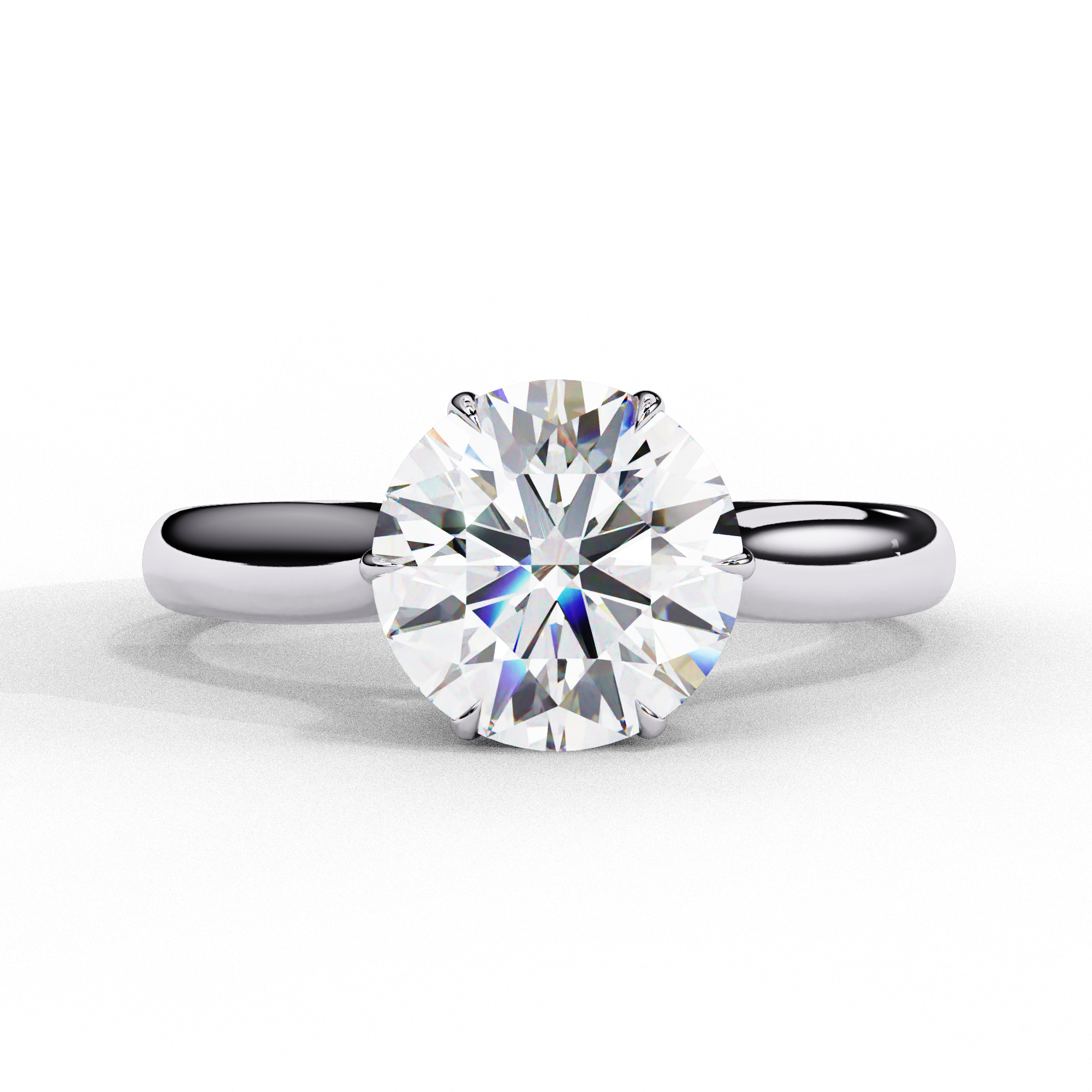 2 Carat Round Cut 6 Claw Prong Solitaire Lab Diamond Ring