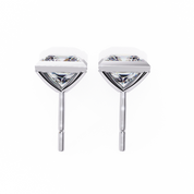 2 Carat Square Diamond Earrings Studs With Flat Back Setting