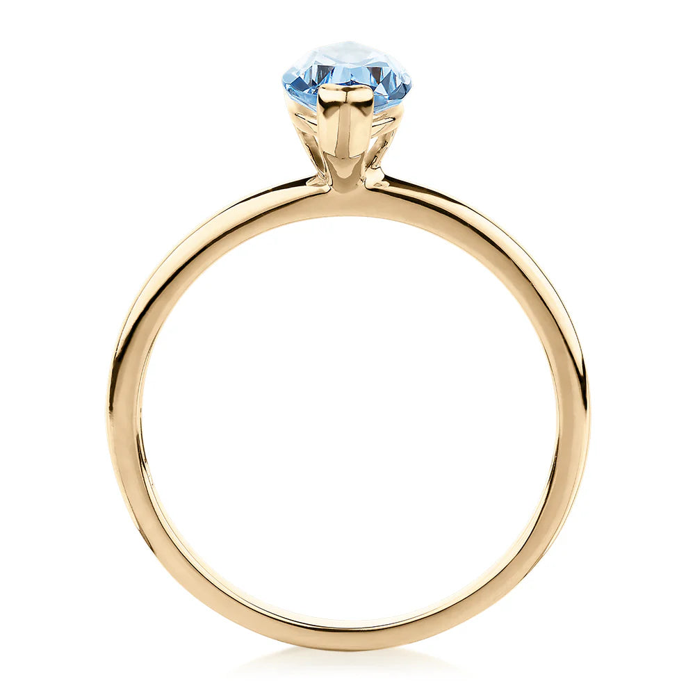 2 Ct Marquise Cut Solitaire Blue Lab Diamond Engagement Ring