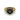 Front view of vintage gold ring with round prong-set black diamond and black accent halo on ornate engraved band.
