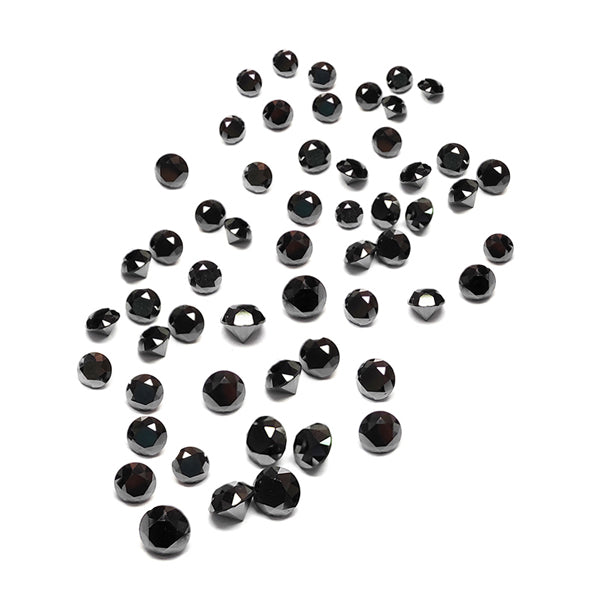 1 Carat Round Cut Calibrated Black Diamond Lot