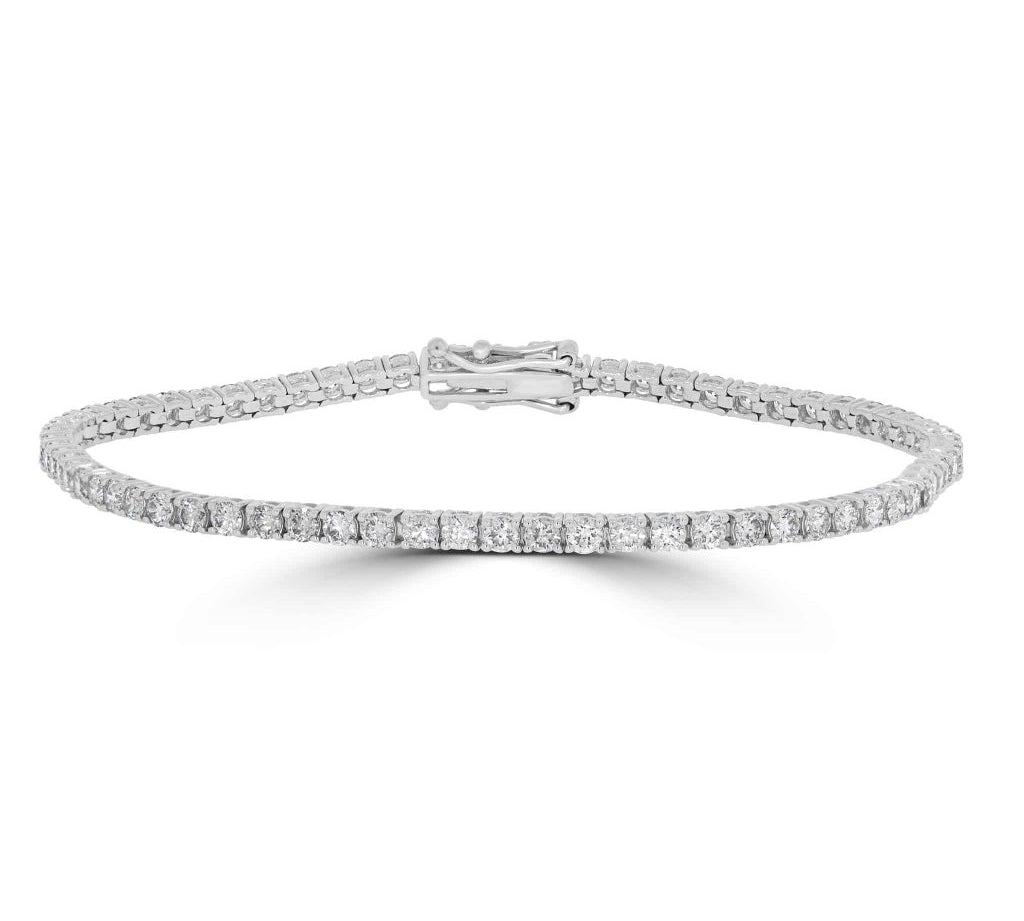 3.30 Carat Prong Setting Diamond Tennis Bracelet 950 Platinum Natural Diamond