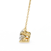 3 Ct Cushion Lab Diamond Solitaire Necklace Yellow Gold