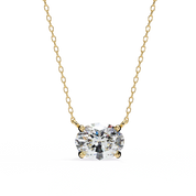 3 Ct Cushion Lab Diamond Solitaire Necklace Yellow Gold Lab Diamond