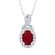 3.10 Carat Oval Ruby Gemstone Prong Setting Halo Pendant