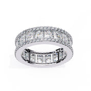 3.50 Carat Princess & Round Cut Diamond Wedding Band In White Gold Eternity Wedding Rings