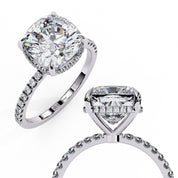Cushion Cut Halo Lab Grown Diamond Ring Lab Diamond Engagement Rings