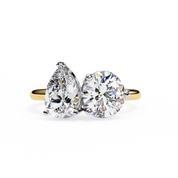 3.71 Ct Lab Grown Diamond Ring Toi Et Moi Double Stone Rings Lab Diamond