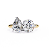 3.71 Ct Lab Grown Diamond Ring Toi Et Moi Double Stone Rings