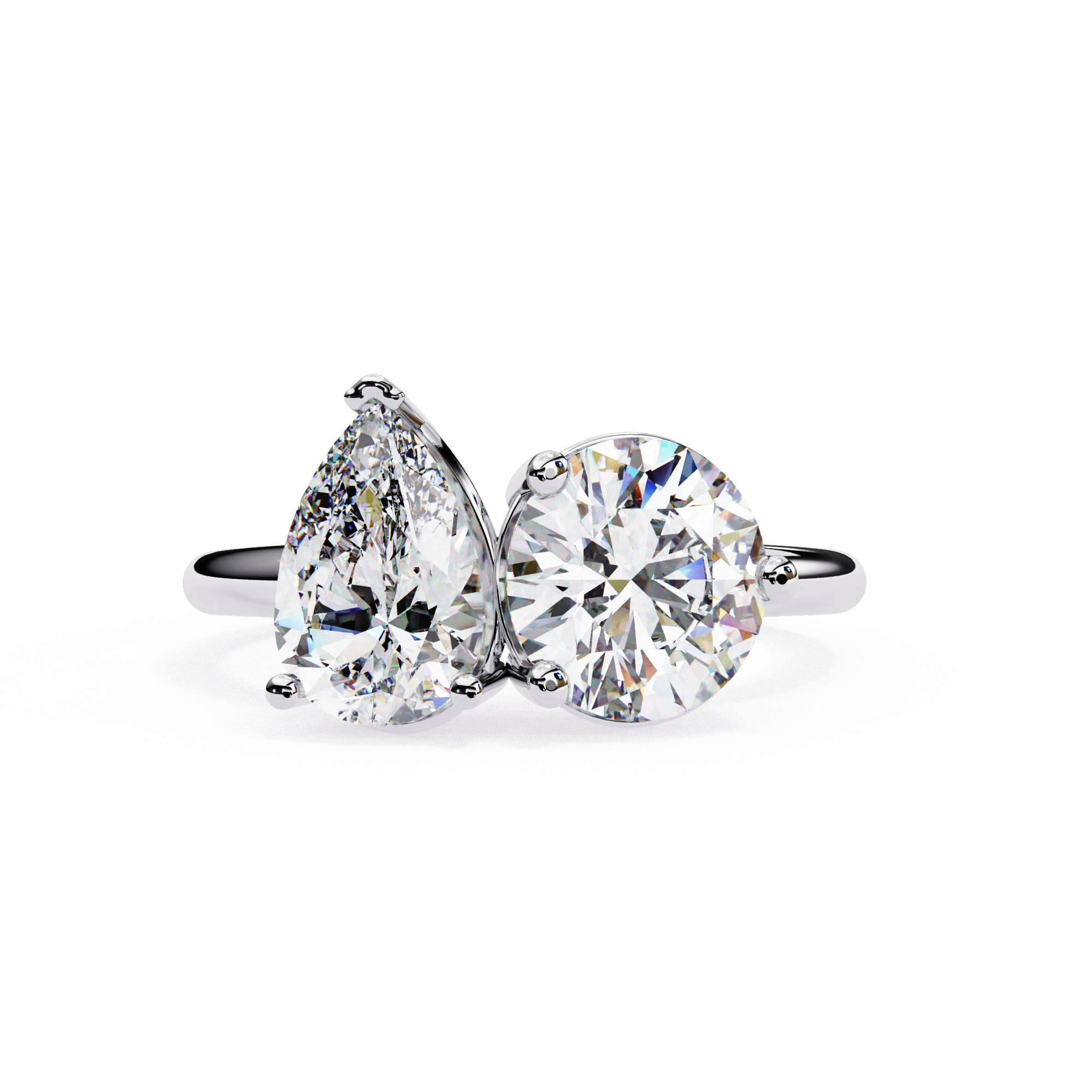 3.71 Ct Lab Grown Diamond Ring Toi Et Moi Double Stone Rings Lab Diamond