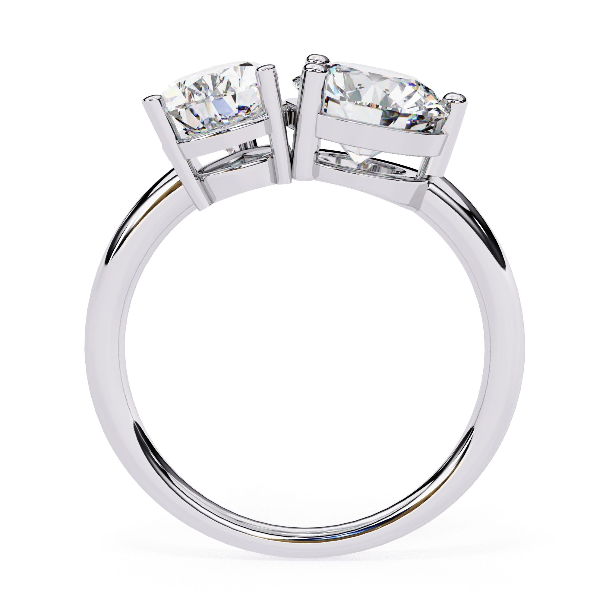 3.71 Ct Lab Grown Diamond Ring Toi Et Moi Double Stone Rings