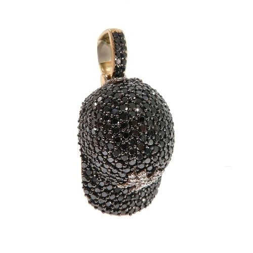 4 Ct Round Cut Diamond Baseball Cap Black & White Diamond Pendant Necklace