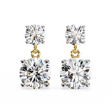 3.90 Ct Lab White Diamond Drop Earrings Rose Gold