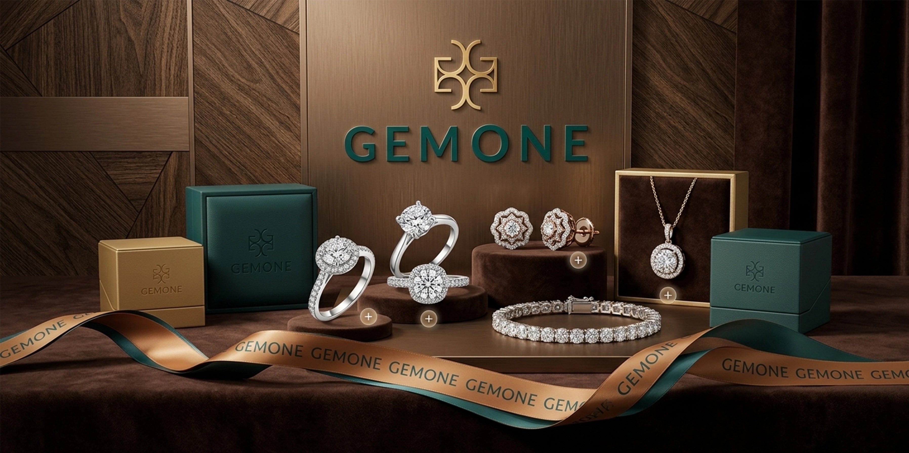 Shop GEMONE lab grown diamond rings, halo diamond rings, tennis bracelet and diamond pendants.
