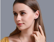 3 Carat Emerald Stud Earrings Lab Grown Diamond