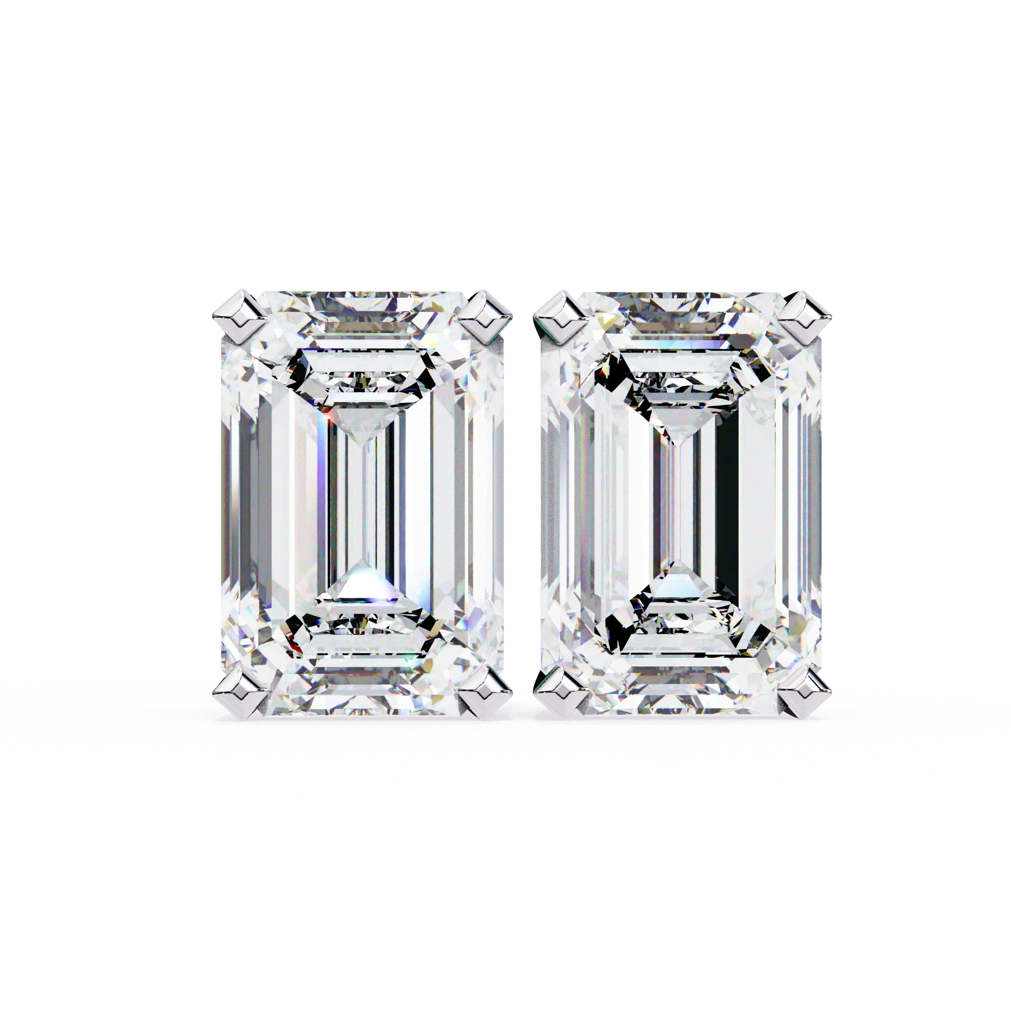 3 Carat Emerald Stud Earrings Lab Grown Diamond Lab Diamond