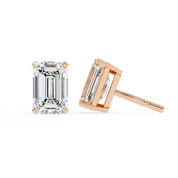 3 Carat Emerald Stud Earrings Lab Grown Diamond
