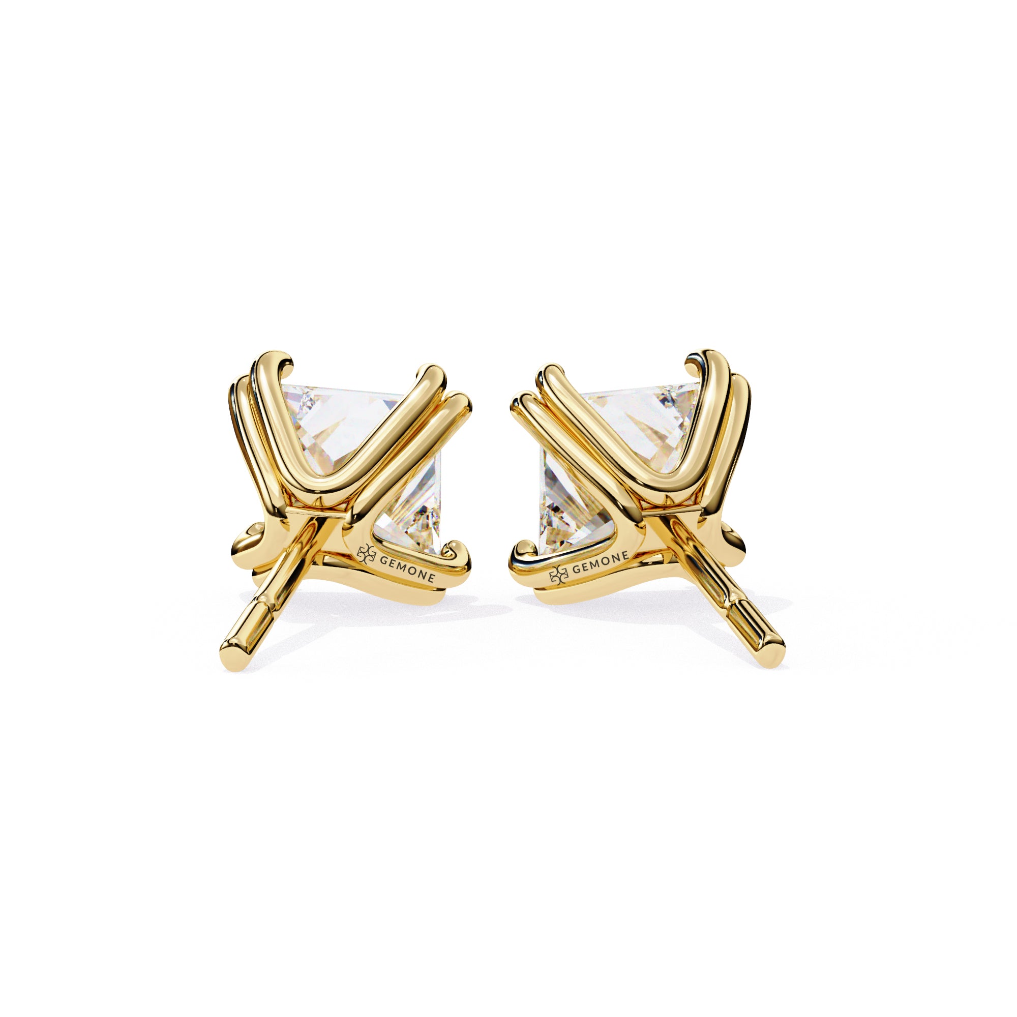 3 Carat Princess Shape Lab Diamond Stud Earrings