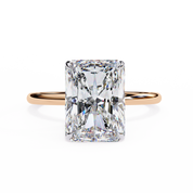 2.50 Carat Radiant Cut Solitaire Lab Diamond Ring 18K Rose Gold Lab Diamond Engagement Rings