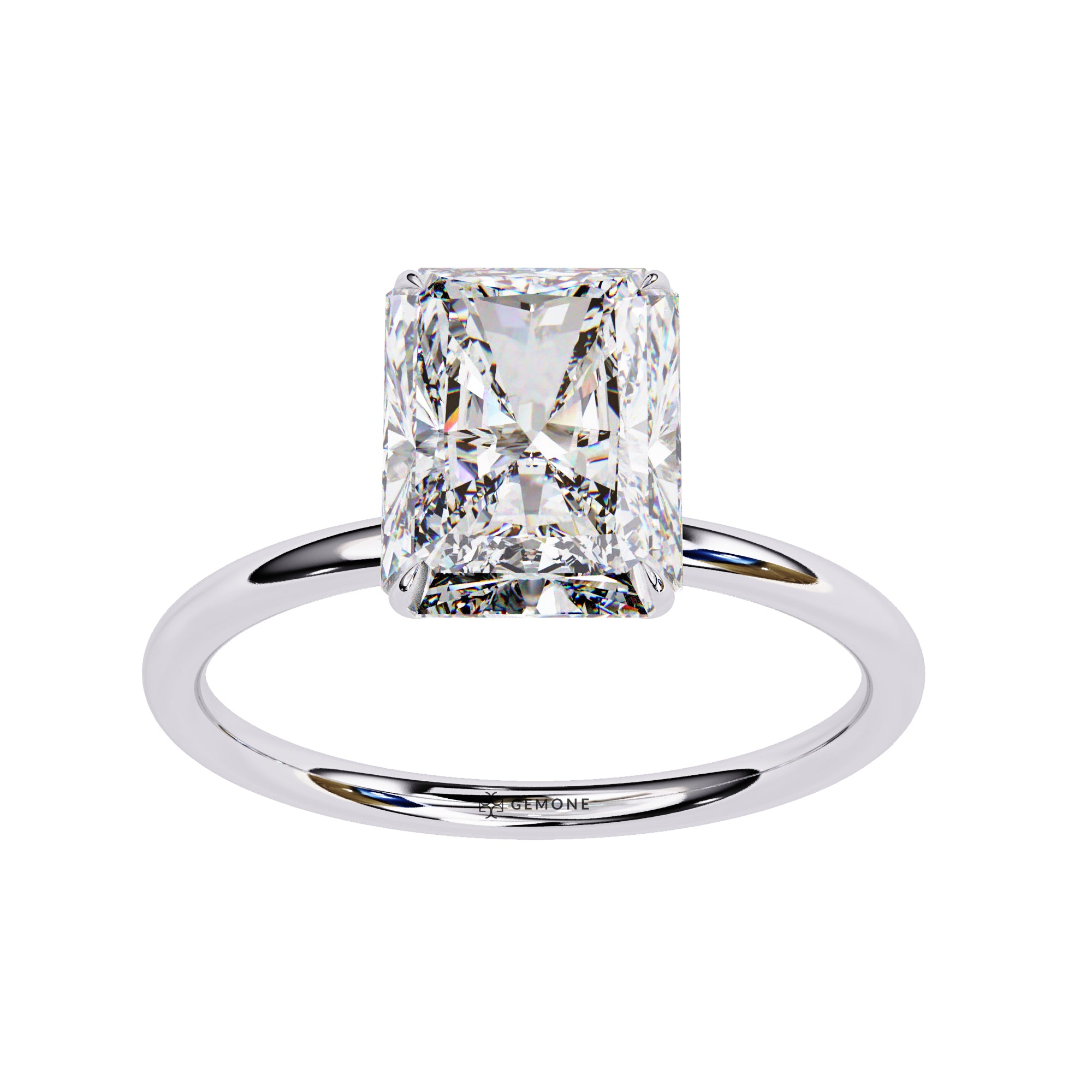 2.50 Carat Radiant Cut Solitaire Lab Diamond Ring 950 Platinum Lab Diamond Engagement Rings