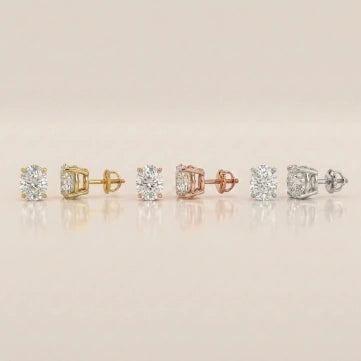 Luxury Oval Diamond Stud Earrings by Size & Setting