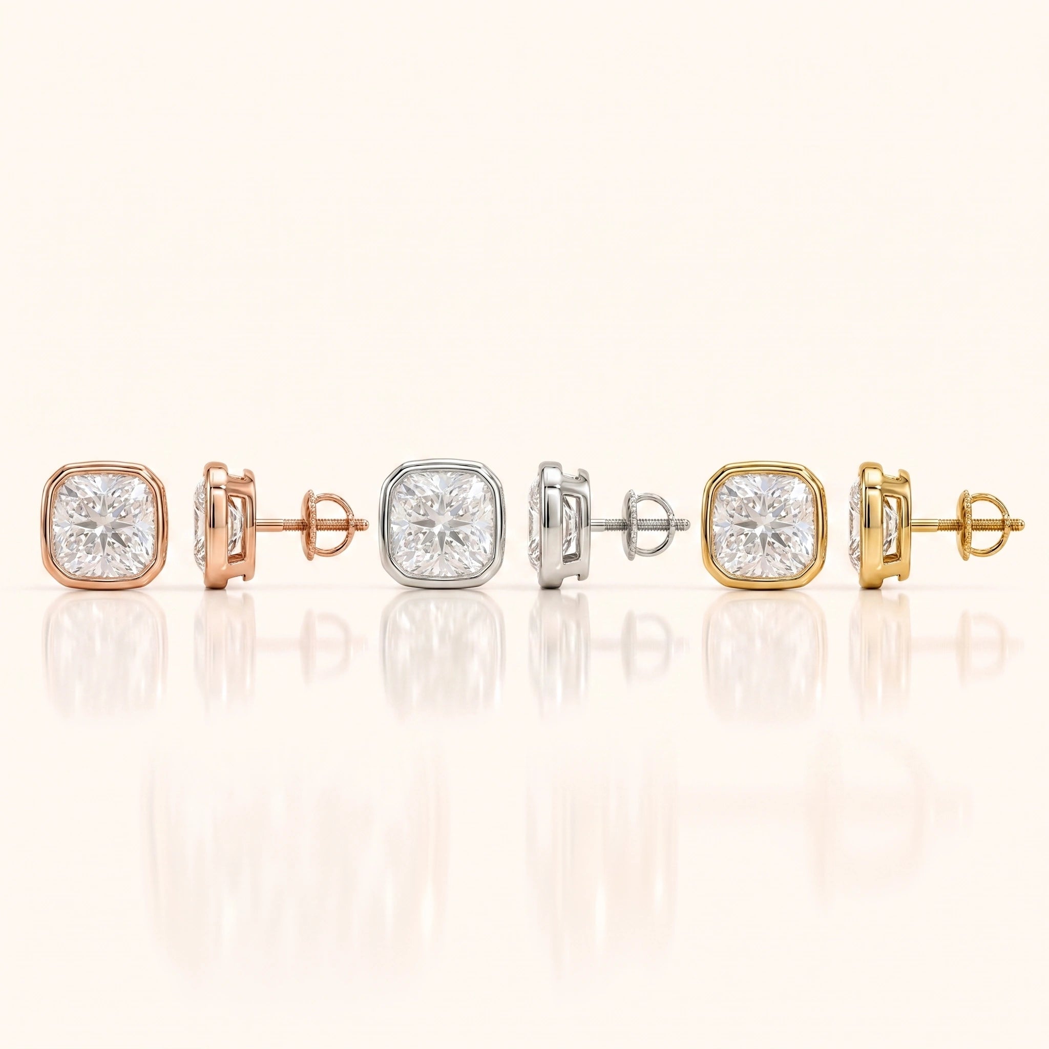 0.50 CT to 5 CT Cushion Cut Diamond Earrings