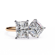 4.25 Ct Lab Created Diamond Rings Toi Et Moi Double Stone Ring Lab Diamond