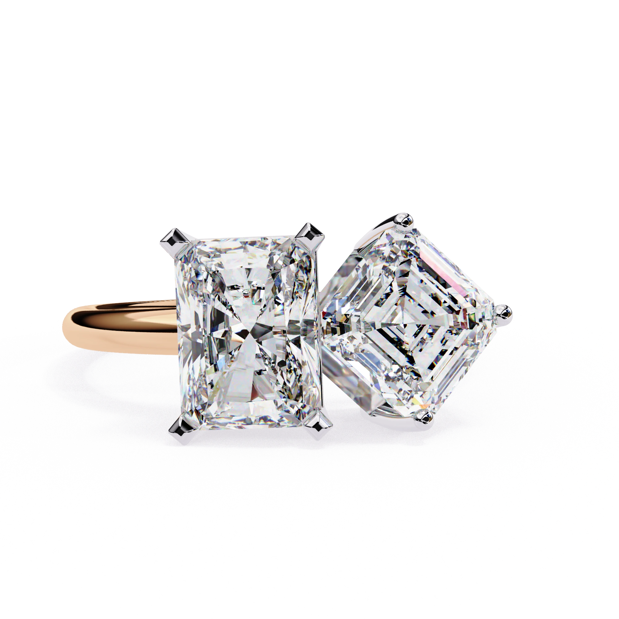 4.25 Ct Lab Created Diamond Rings Toi Et Moi Double Stone Ring Lab Diamond