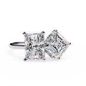 4.25 Ct Lab Created Diamond Rings Toi Et Moi Double Stone Ring Lab Diamond