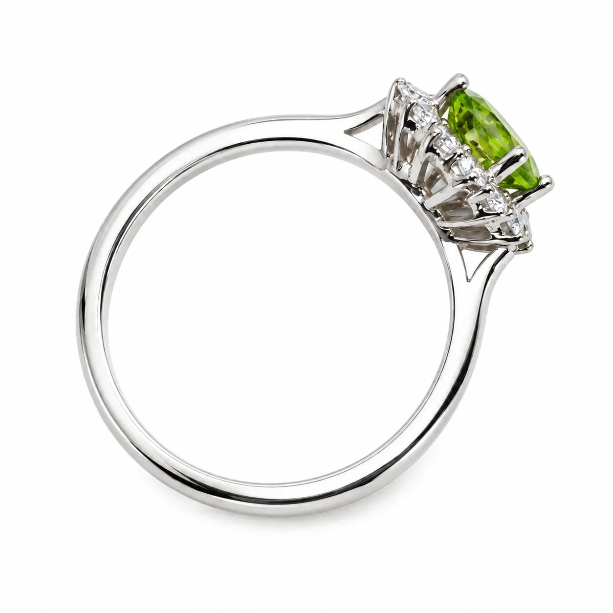 4.70 Carat Green Oval Diamond Halo Ring