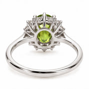 4.70 Carat Green Oval Diamond Halo Ring