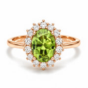 4.70 Carat Green Oval Diamond Halo Ring