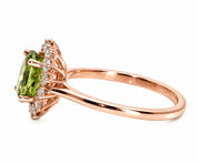 4.70 Carat Green Oval Diamond Halo Ring