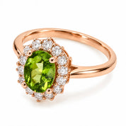 4.70 Carat Green Oval Diamond Halo Ring